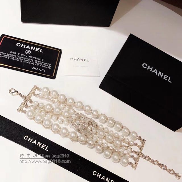 chanel手鏈 2019年專櫃新款 小香多層編織 珍珠手鏈  gzsc1466